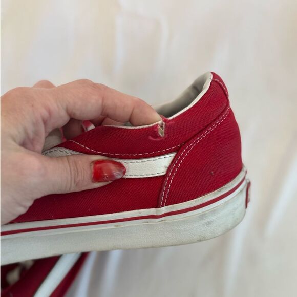 Vans Red White Men’s Size 9 Skate Shoes Old Skool Canvas Low - Picture 9 of 11